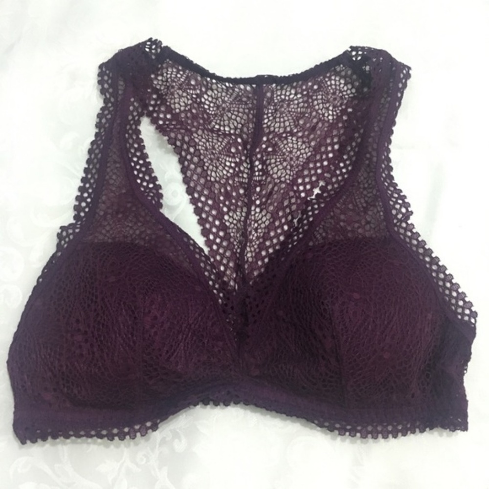 Victoria's Secret burgundy racerback lace bralette